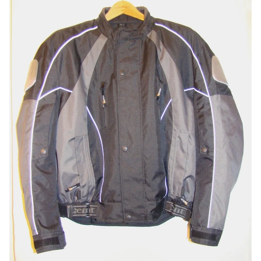 NEW! Xelement Motorcycle Jacket BIG & TALL Black/Gray Zip Out Liner SIZE 3XL  AC - Picture 13 of 15